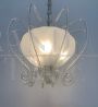 Lampadario attr. Barovier anni '60 in vetro di Murano bianco                            