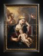 Francesco Solimena - Dipinto antico raffigurante Madonna col Bambino                            