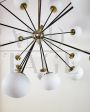 Grande lampadario vintage space age a sfere stile sputnik, anni '70