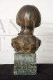 Durarri - Scultura antica in bronzo con busto di donna, Francia XX secolo