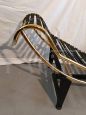 Chaise longue Pierre Cardin dorata in pelle di vacchetta