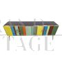 Credenza design a 4 ante con strisce in vetro multicolore