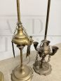  Set di 5 lucerne antiche in bronzo dorato                           