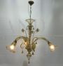 Lampadario in vetro di Murano ambrato attr. A.V.E.M.                            