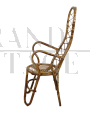 Sedie vintage in rattan con schienale alto, design anni '60                            