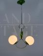 Lampadario pendente verde attr. Stilnovo                            