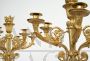 Coppia di candelabri flambeaux antichi Napoleone III in bronzo dorato