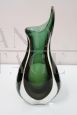 Vaso-in-vetro-di-Murano-sommerso-verde-Flavio-Poli-per-Seguso-anni-60                            