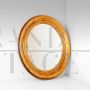 Specchio ovale in legno dorato italiano del XIX secolo                            