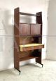 Libreria in teak con scrittoio, anni '60                            