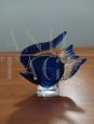 Scultura di pesce in vetro di Murano blu attr. Cenedese