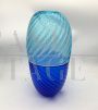 Vaso di Signoretto in vetro di Murano azzurro e blu                            