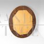 Specchio ovale in legno dorato italiano del XIX secolo