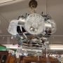Lampadario Mazzega in vetro di Murano e acciaio                            