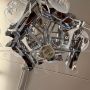 Lampadario Mazzega in vetro di Murano e acciaio