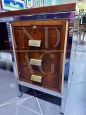 Scrivania in stile Ettore Sottsass in acciaio e palissandro