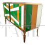 Credenza a 2 ante in vetro multicolore