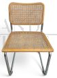 Sedia B32 di Marcel Breuer in legno chiaro e paglia di Vienna                            