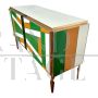 Credenza a 2 ante in vetro multicolore