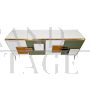 Credenza illuminata con 4 ante in vetro colorato con geometrie