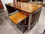 Scrivania in stile Ettore Sottsass in acciaio e palissandro                            