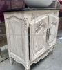 Toilette mobile da bagno vintage in stile Luigi XV in legno laccato shabby