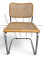 Sedia B32 di Marcel Breuer in legno chiaro e paglia di Vienna                            