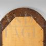 Specchio ovale in legno dorato italiano del XIX secolo