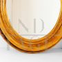 Specchio ovale in legno dorato italiano del XIX secolo