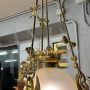 Grande lampadario liberty di fine '800 con cigni dorati