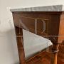 Console antica dell'800 con cassetti e piano in marmo bardiglio