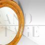 Specchio ovale in legno dorato italiano del XIX secolo                            
