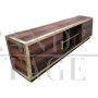 Mobile porta tv credenza sideboard in radica e ottone                            