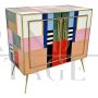 Credenza design a due ante in vetro colorato                            