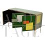 Credenza a tre ante rivestita in vetro multicolore