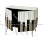 Credenza a due ante design in vetro bianco e nero, anni '80