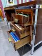 Scrivania in stile Ettore Sottsass in acciaio e palissandro