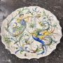 Piatto antico in maiolica di Angelo Minghetti, Bologna fine '800                            
