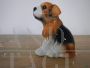 Scultura di cane beagle in ceramica, anni '80