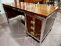 Scrivania in stile Ettore Sottsass in acciaio e palissandro