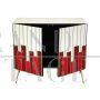 Credenza a due ante design in vetro bianco e rosso, anni '80