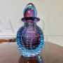 Vaso porta profumo di Flavio Poli in vetro di Murano sommerso blu e viola