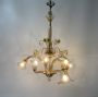 Lampadario in vetro di Murano ambra vintage attr. Seguso                            