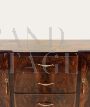 Credenza buffet Art Déco in radica con cassetti e sportelli