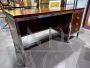 Scrivania in stile Ettore Sottsass in acciaio e palissandro