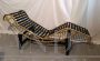 Chaise longue Pierre Cardin dorata in pelle di vacchetta