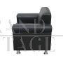 Coppia di poltrone design contemporanee in pelle nera - V-0100