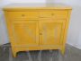 Credenza vintage in rovere laccata gialla, anni '20