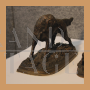 Statuette di cane in bronzo del XX secolo