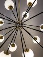 Grande lampadario vintage space age a sfere stile sputnik, anni '70